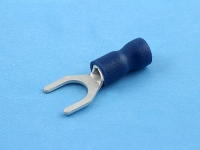 Кабельный наконечник вилочный, частично изолированный, M6, синий, КВТ НВИ 2.5-6