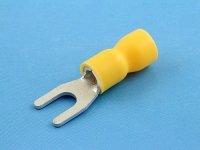 Кабельный наконечник вилочный, частично изолированный, M4, желтый, КВТ НВИ 6.0-4