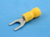Кабельный наконечник вилочный, частично изолированный, M5, желтый, КВТ НВИ 6.0-5
