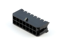 Вилка на плату MMF-2x07S (MF3-14MA) Micro-Fit, прямая, под пайку, шаг 3.00мм, черная, HSM W4230-14PDSTB0