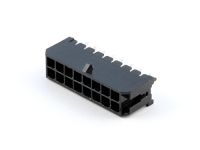 Вилка на плату MMF-2x08S (MF3-16MA) Micro-Fit, прямая, под пайку, шаг 3.00мм, черная, HSM W4230-16PDSTB0R