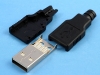 Вилка на кабель USB-AM 4pin, под пайку, в пластиковом корпусе, USBAM-SPB